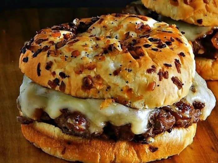 French Onion soup burger