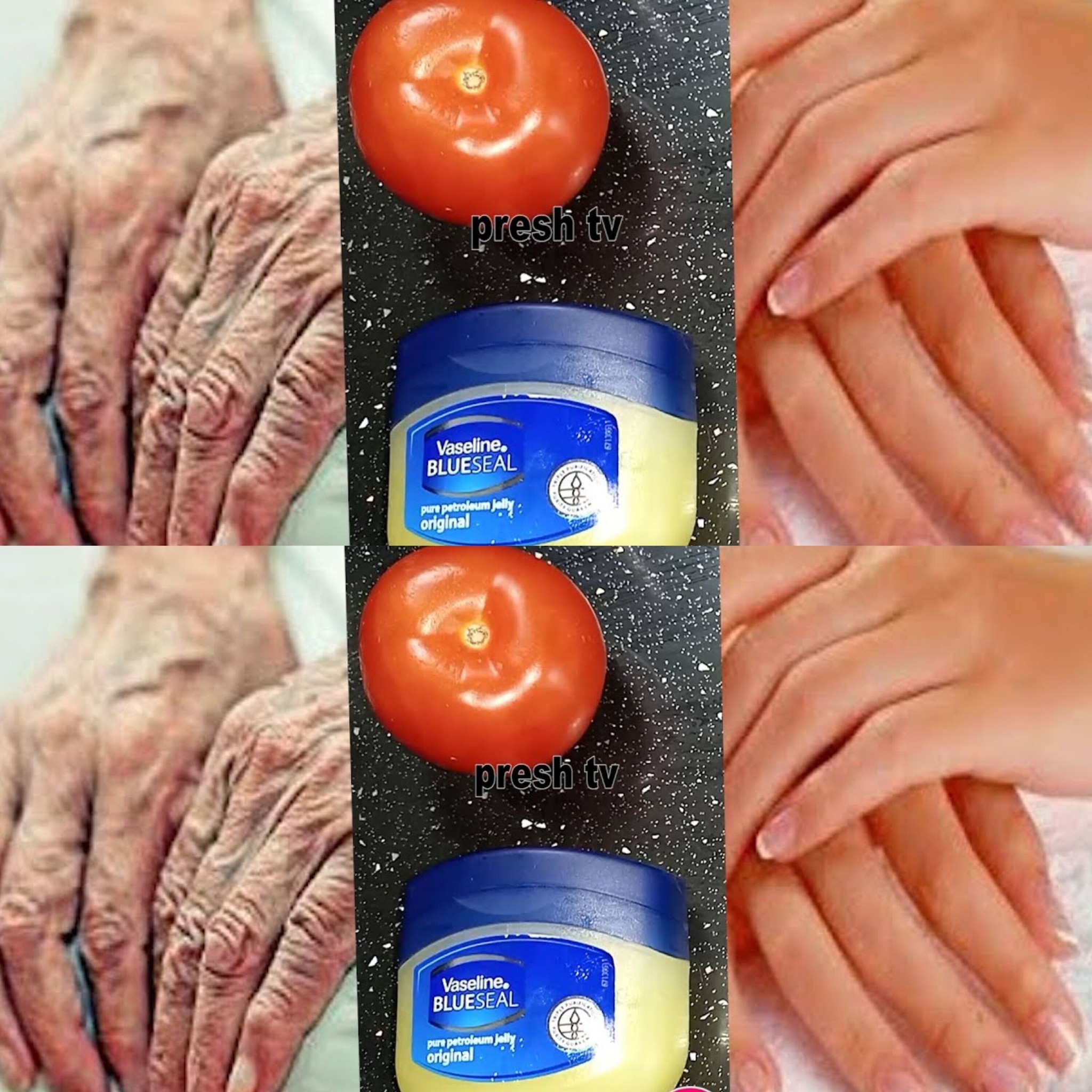 Achieve Soft Wrinkle Free Hands with Vaseline and Tomato